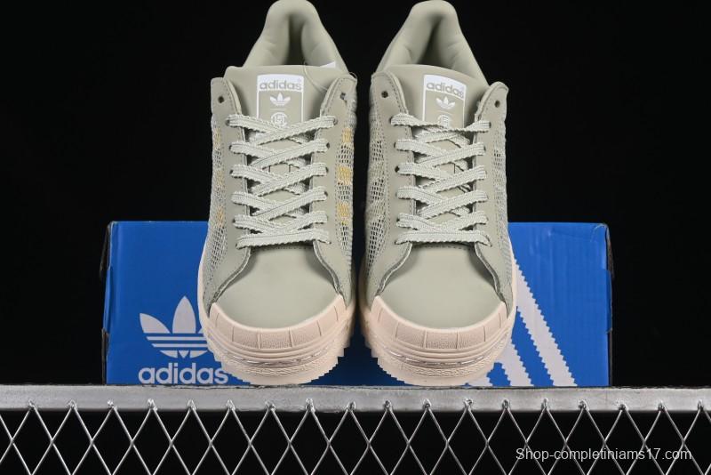 Adidas Clot Superstar Shell Toe Casual Sneakers with Serrated Design - IH3643