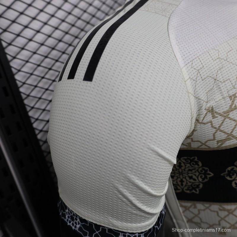 Player Version 2025 Algeria White with Islamic Geometric Pattern Jersey