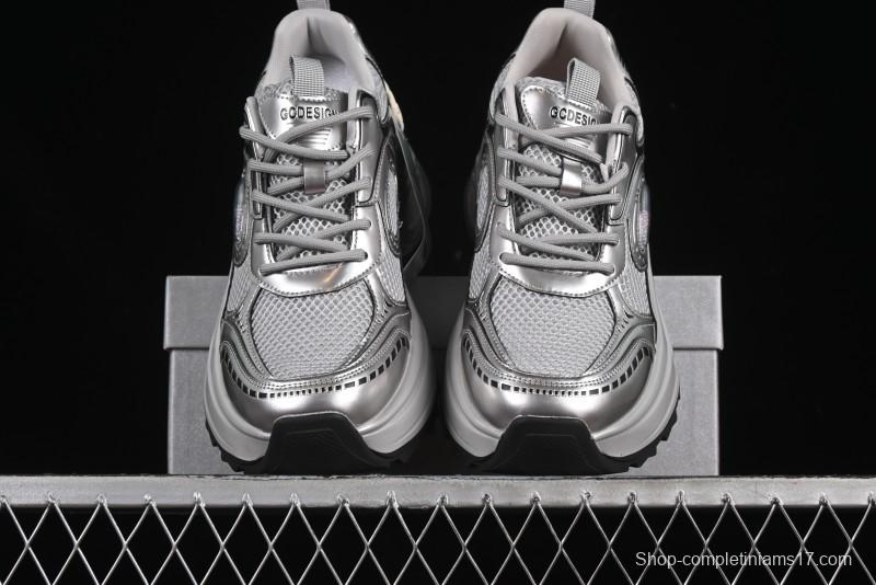 GG-CC Casual Sports Running Shoes with Triple-Layer Crescent Sole and 5cm Height Boost - 668-1