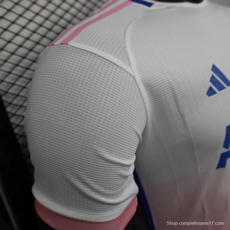 Player Version 2025 Algeria White-Pink with Country Map Design Jersey