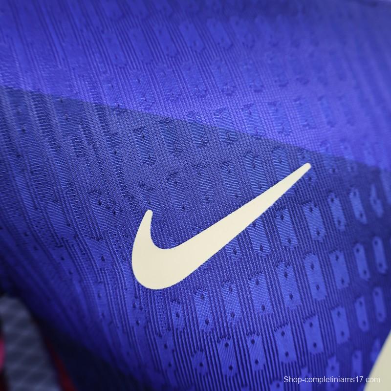 Player Version 25/26 FC Barcelona Blue with Red Diagonal Stripes Jersey