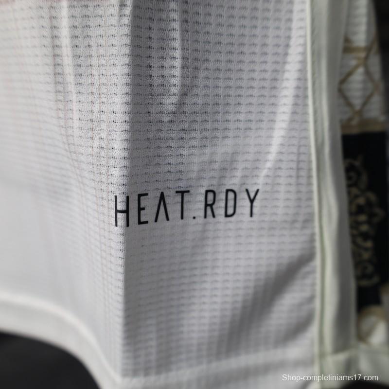 Player Version 2025 Algeria White with Islamic Geometric Pattern Jersey