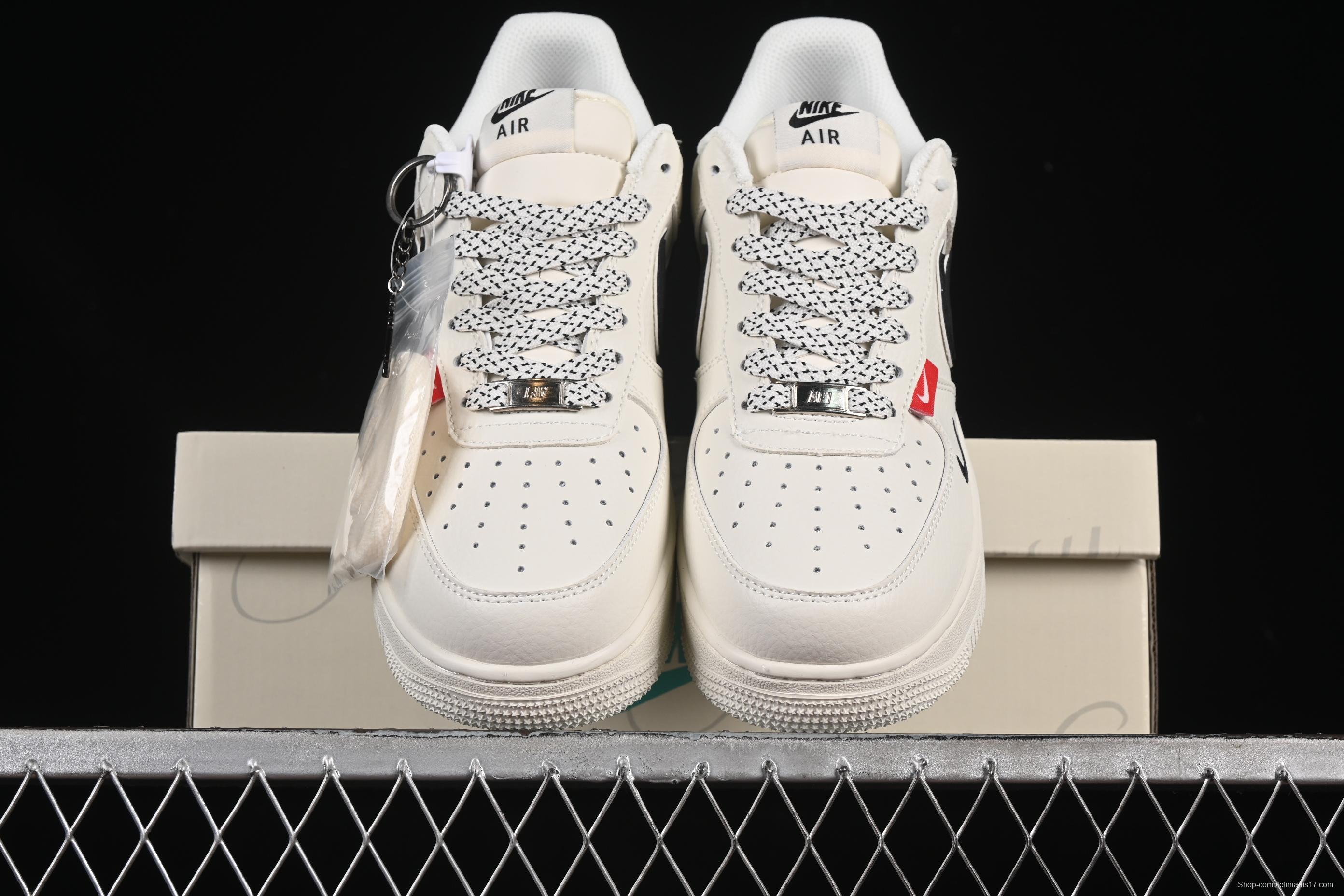 Nike Air Force 1 '07 Low Stussy Collaboration Dual-Tone Red Tag Casual Sneakers - CS5288-010