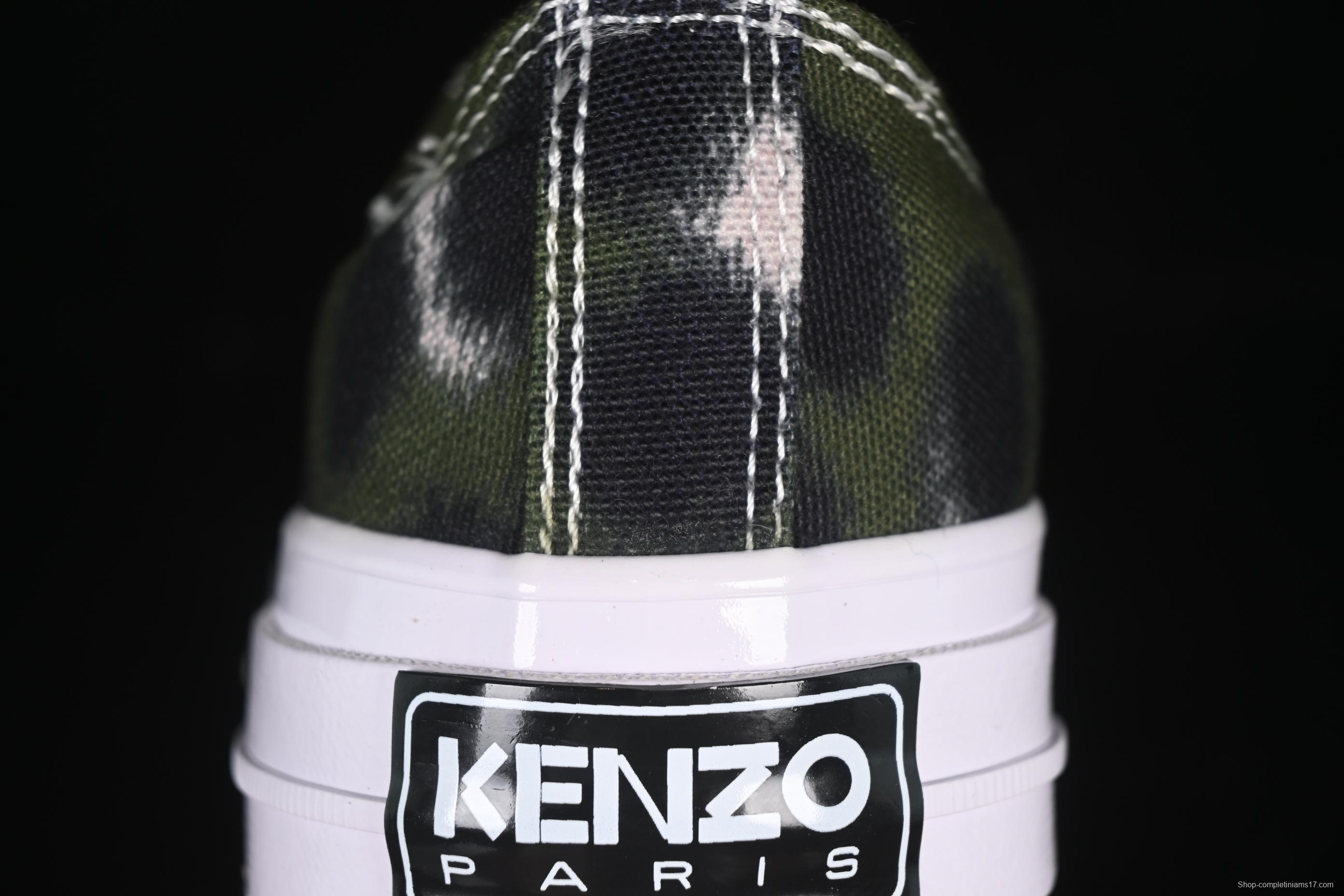 Kenzo Chuck Taylor Ox Hana Leopard Cypress Low Top Casual Sneakers - A16291C