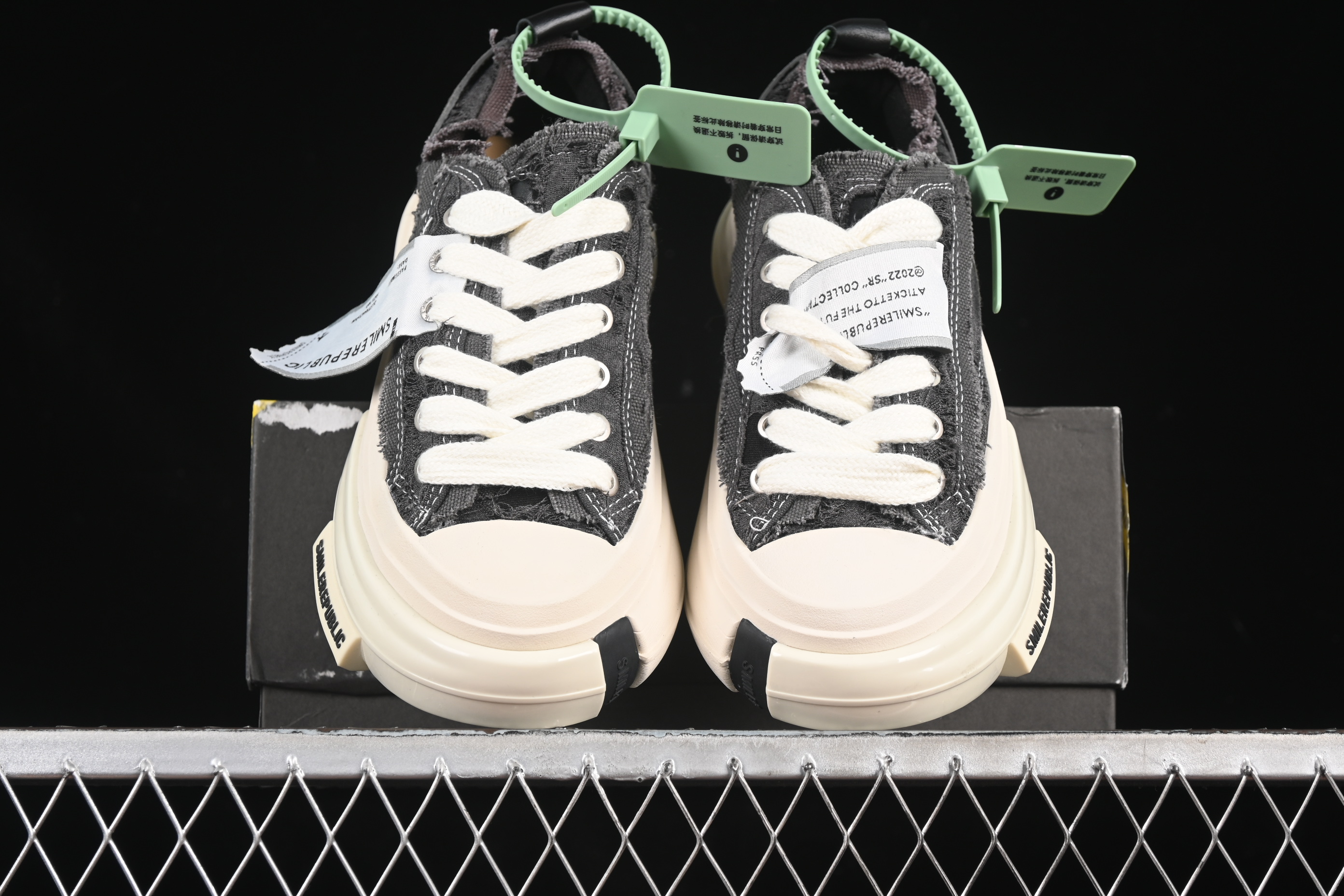 SMILEREPUBLIC INCEPTION Gray Fringe 70s Low-Top Canvas Casual Shoes - G.D4