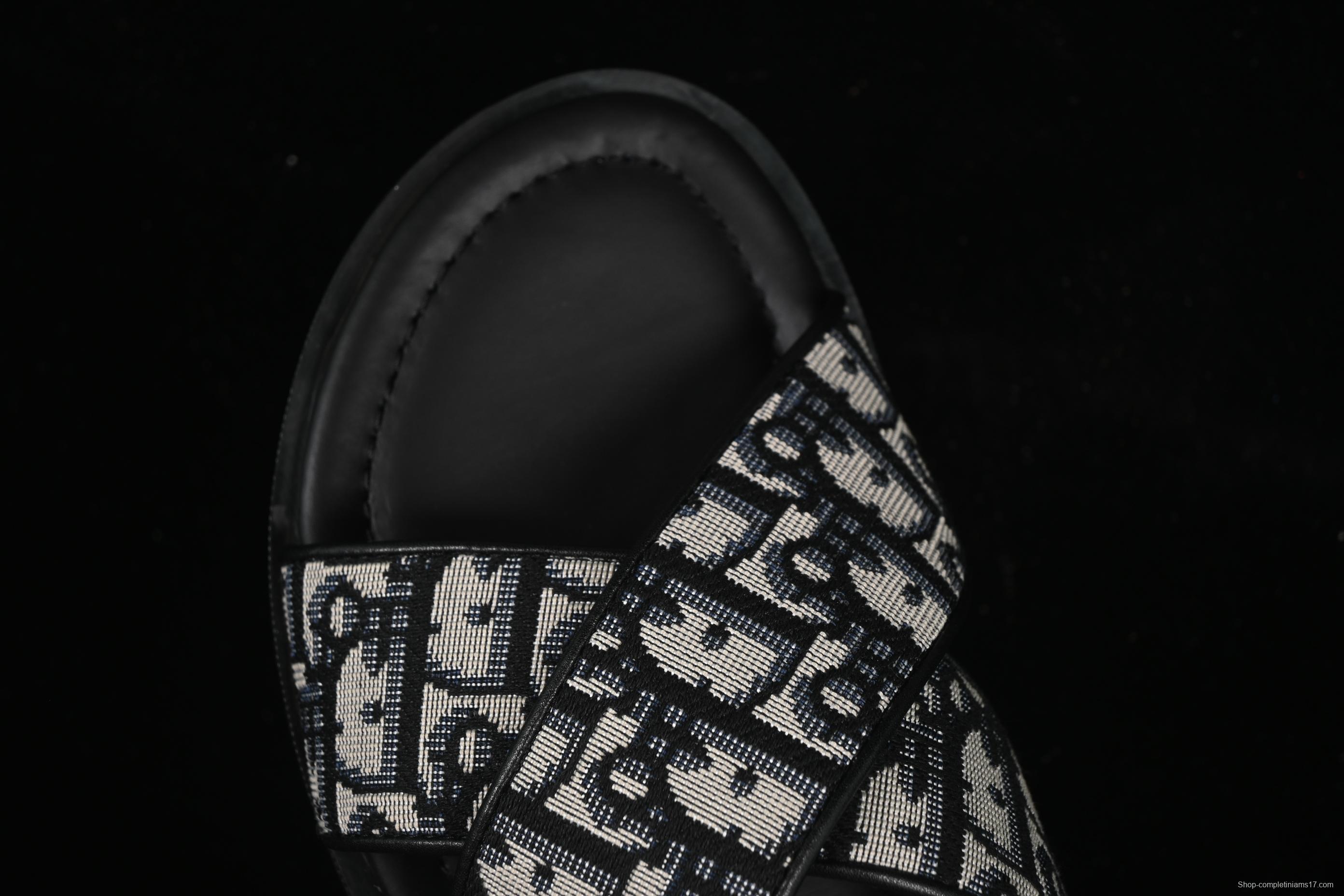 Dior Alias Oblique Summer Men's Slip-On Loafers with Cross Strap Design - 3SA126ZSA