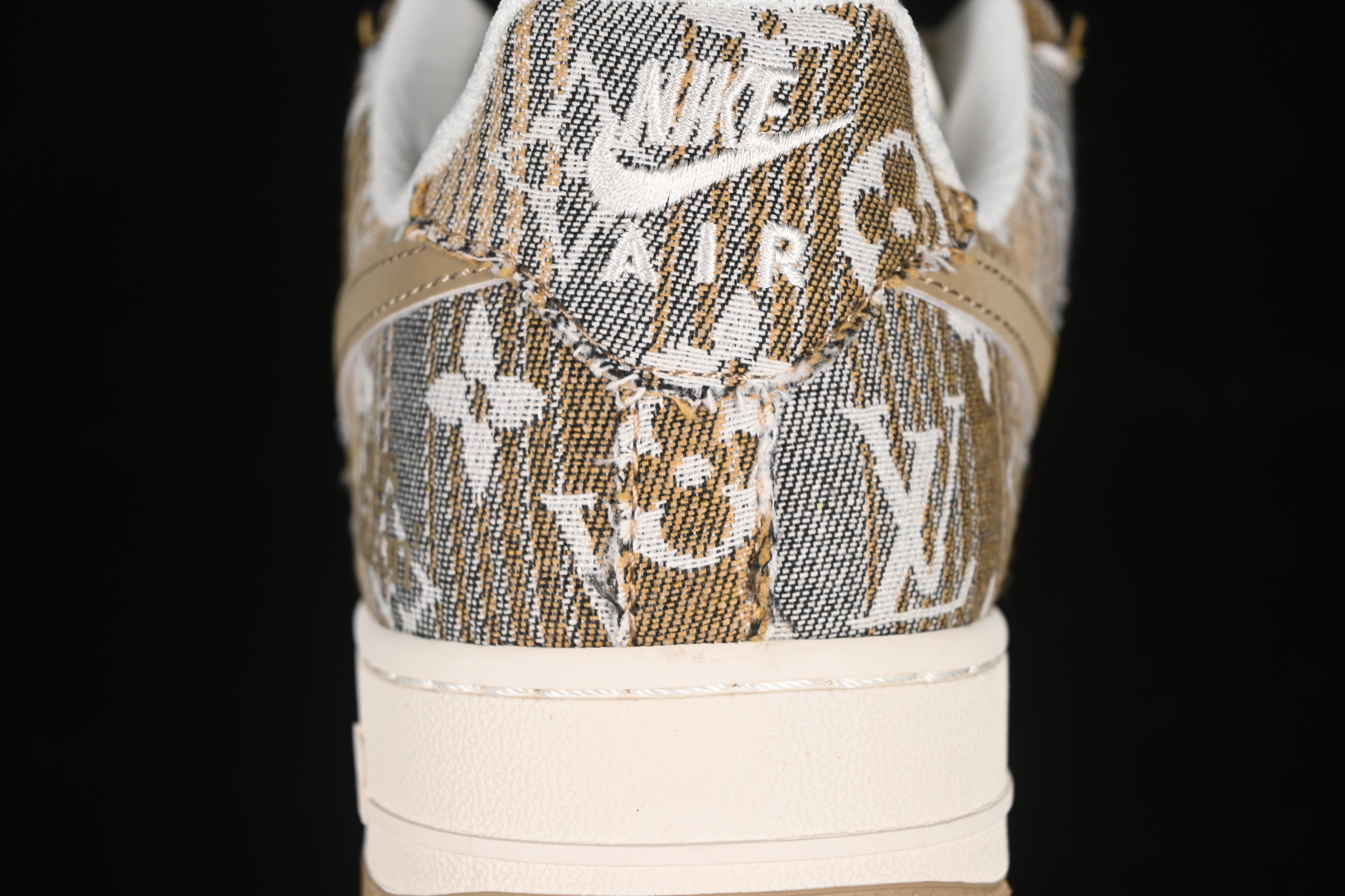 Nike Air Force 1'07 Low LV Collaboration Khaki Print Denim Casual Sneakers - XS1958-582
