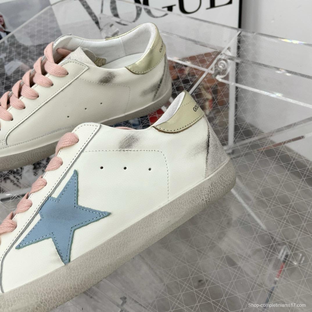 2025 Women GGDB White Blue Pink Leather Suede Sneakers