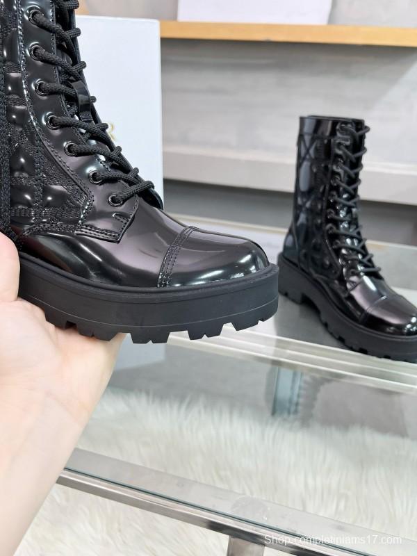 2024 Women Dior Black Leather Boots MJ00430