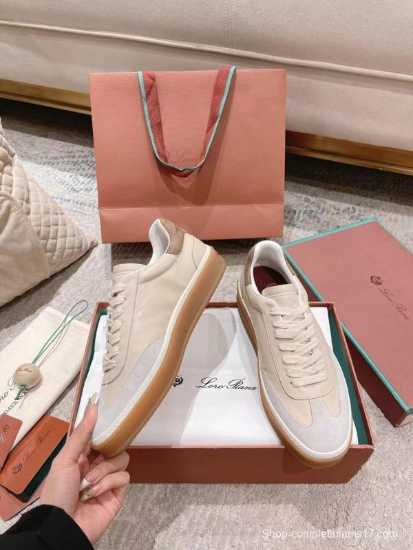 2025 Unisex Le Parmentier White Beige Soft Cow Leather Sneakers Advanced Craftsmanship LY00320(F)/LY00330(M)