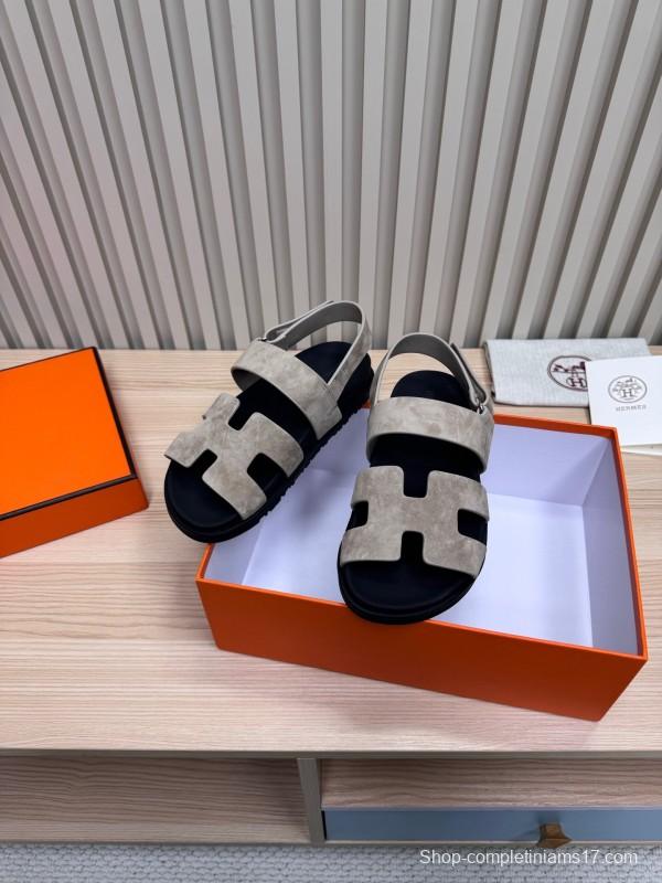 2025 Slippers Hermès Grey Suede Slippers