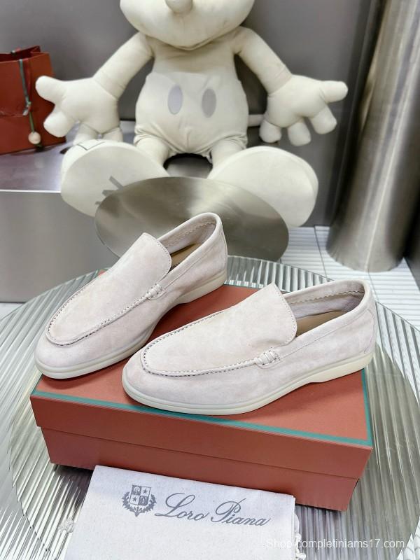 2024 Unisex Le Parmentier White Suede Loafers MJ00270