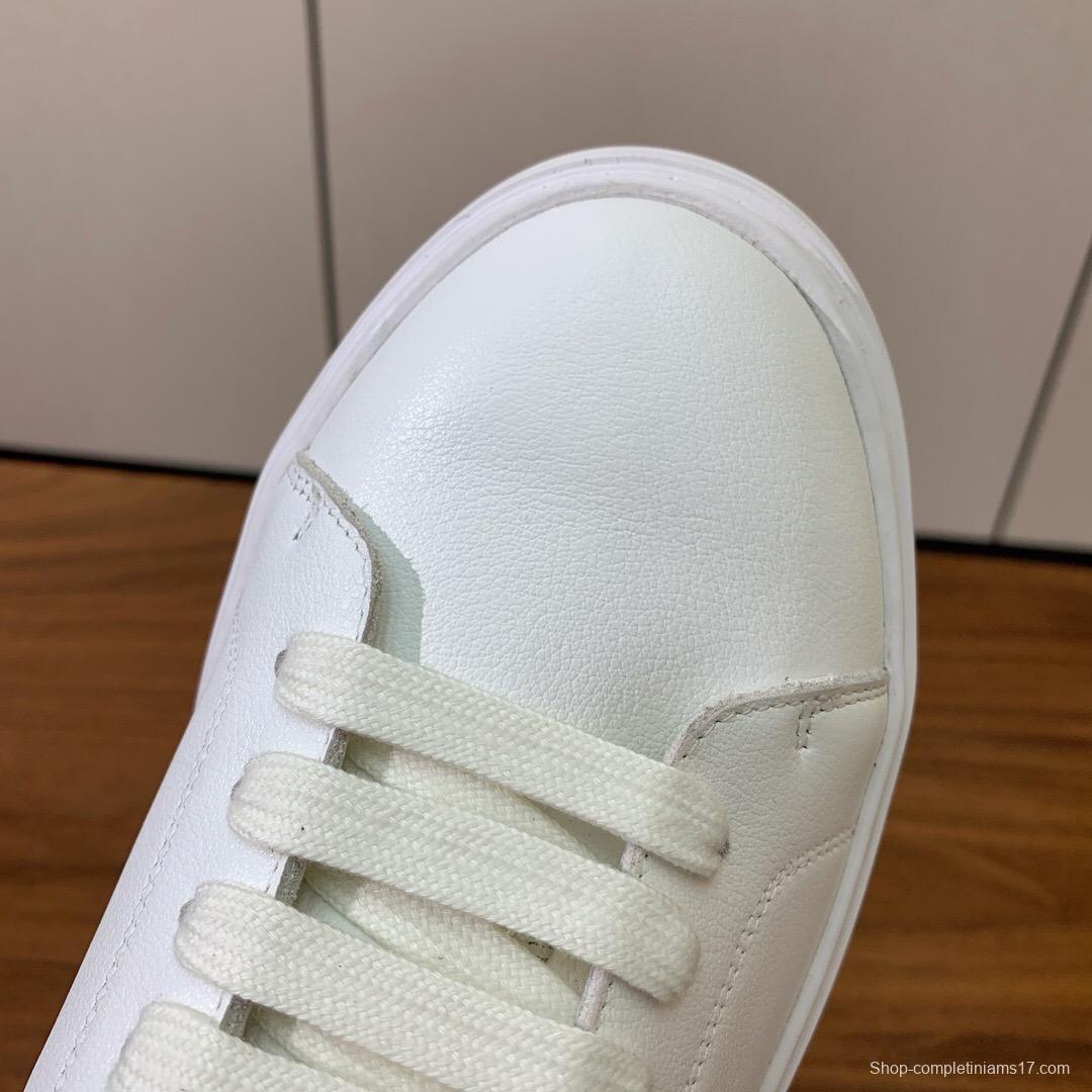 2025 Men Brunello Cucinelli White Leather Casual Sneakers Handmade KFY00310(M)