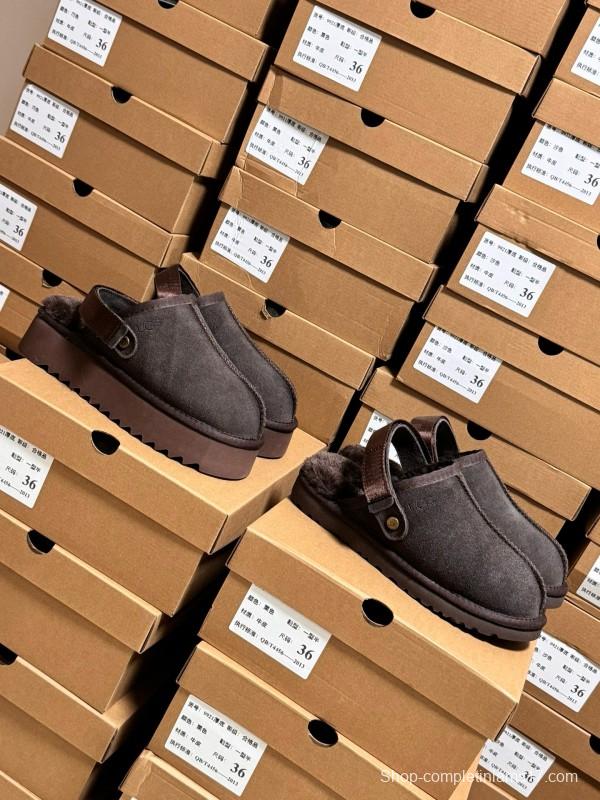 2024 UGG Walnut Brown Suede Slippers MJ00170