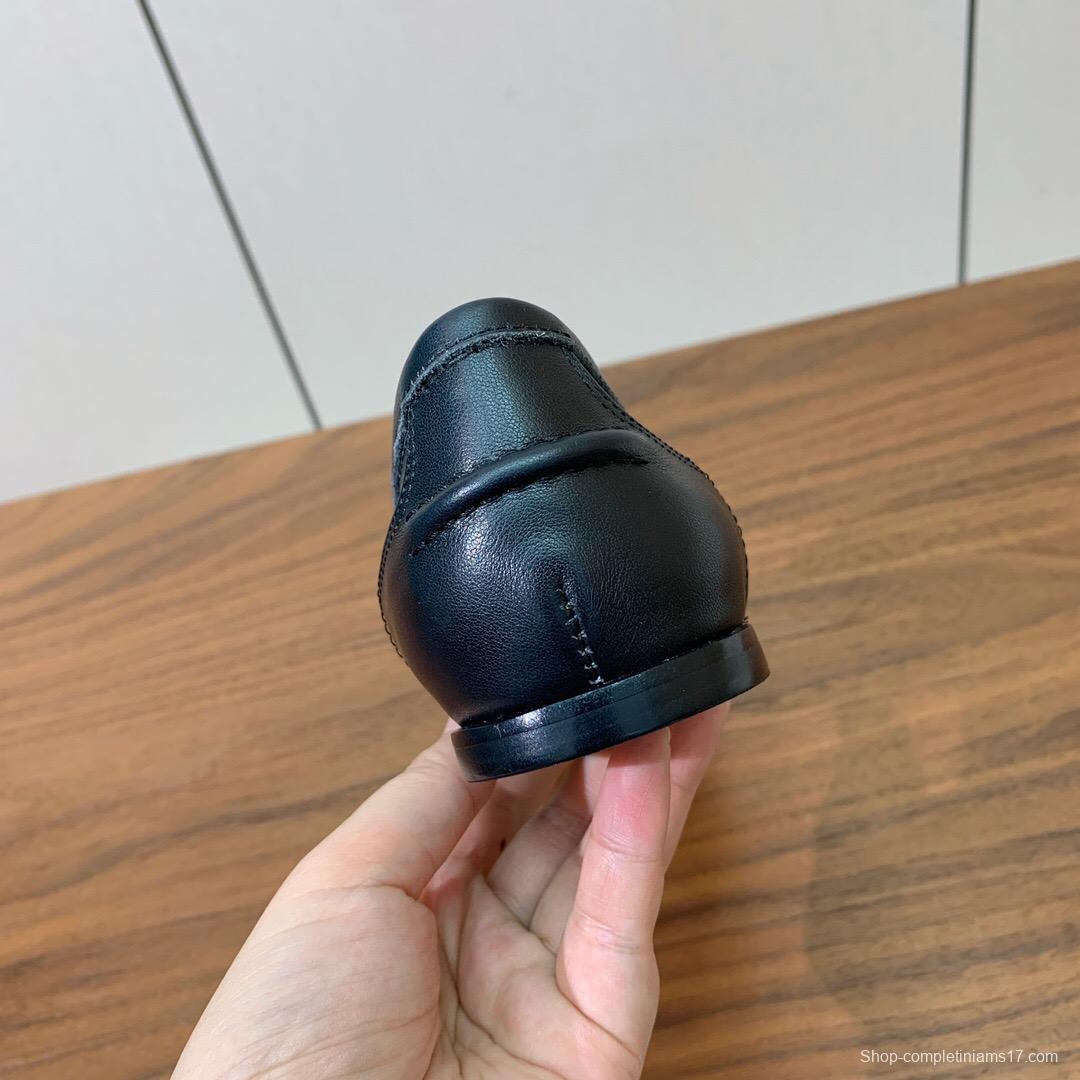 2025 Men Brunello Cucinelli Black Leather Loafers Classic Handmade KFY00300 (M)