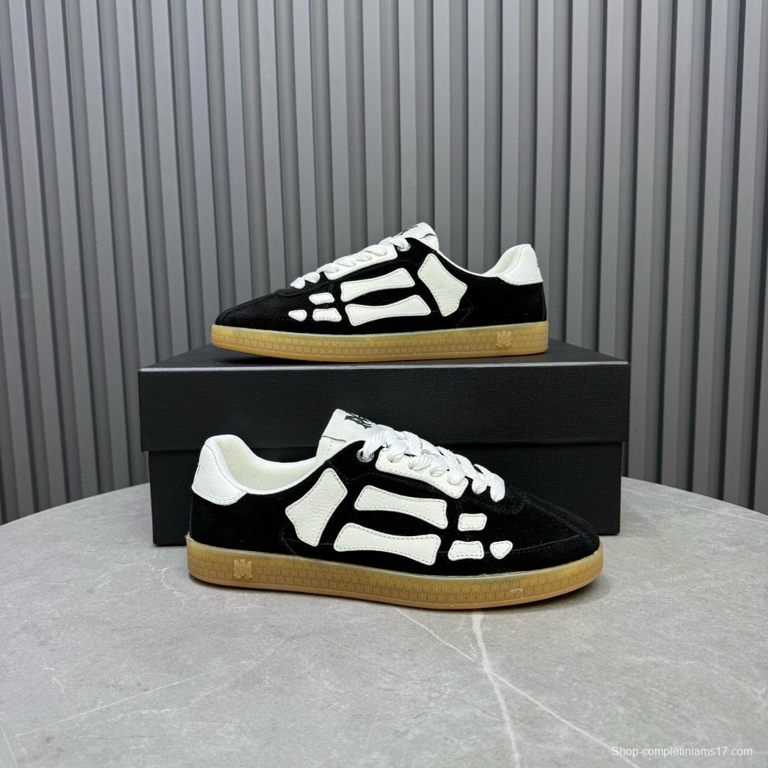 2024 Unisex Amiri Black White Suede Leather Sneakers MJ00300