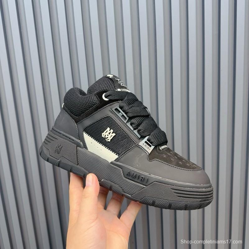 2024 Men Amiri Black Mesh Leather Sneakers MJ00360