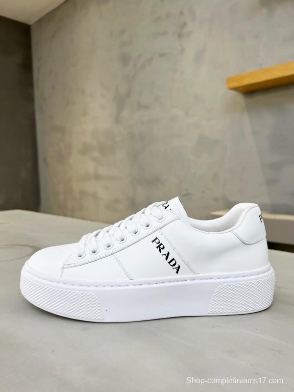 2024 Unisex Prada White Leather Sneakers MJ00310