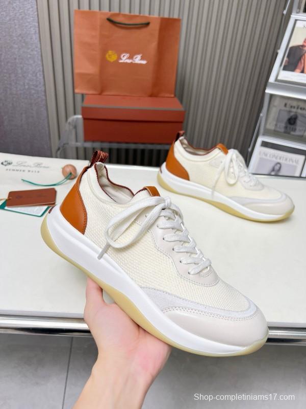 2024 Men LP White Beige Mesh Leather Sneakers