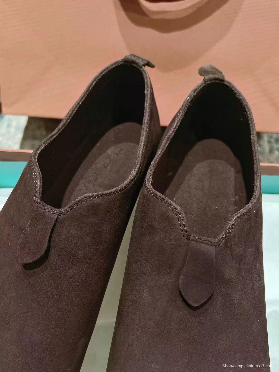 2025 Women LP Dark Brown Suede Loafers LY00300