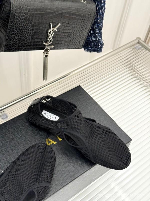 2025 Women AlAIA Black Mesh Casual Shoes