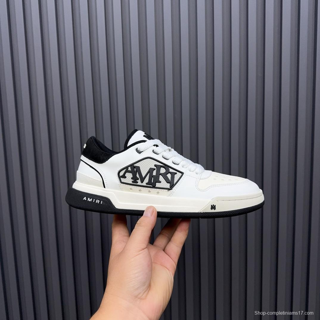 2025 Unisex Amiri White Black Leather Sneakers MJ00360