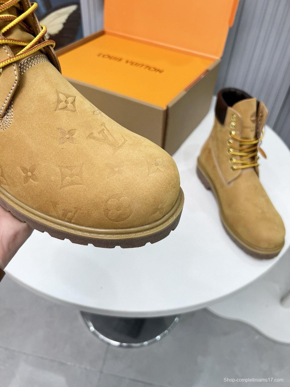 2024 Unisex Louis Vuitton Brown Nubuck Leather Ankle Boots Monogram MJ00450