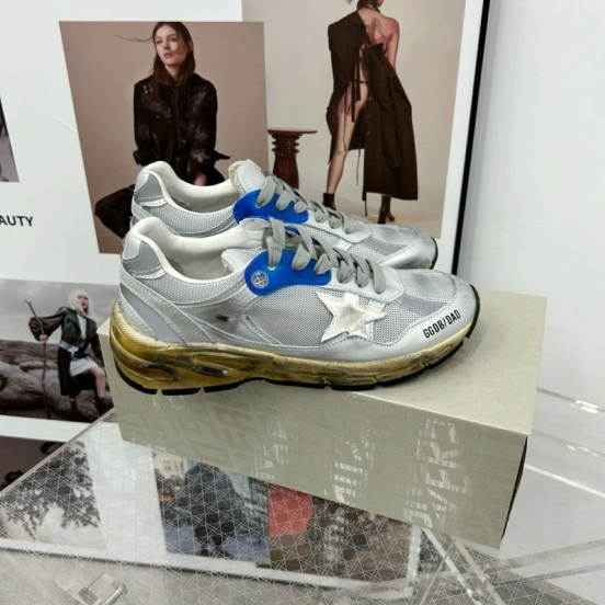 2024 Unisex GGDB Silver Blue White Mesh Sneaker