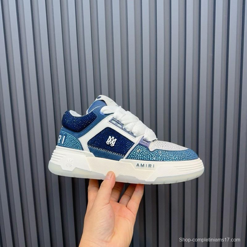 2024 Unisex Amiri Blue White Leather Sneakers MJ00410