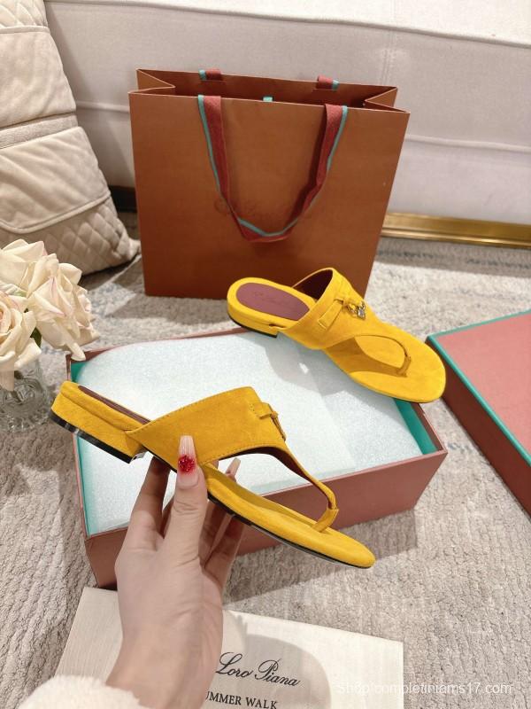 2025 Slippers LP Yellow Suede Slippers LY00250