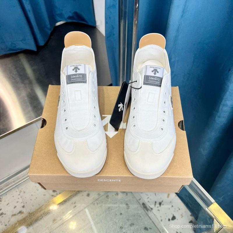 2024 Unisex Descente White Grey Canvas Plimsolls MJ00280