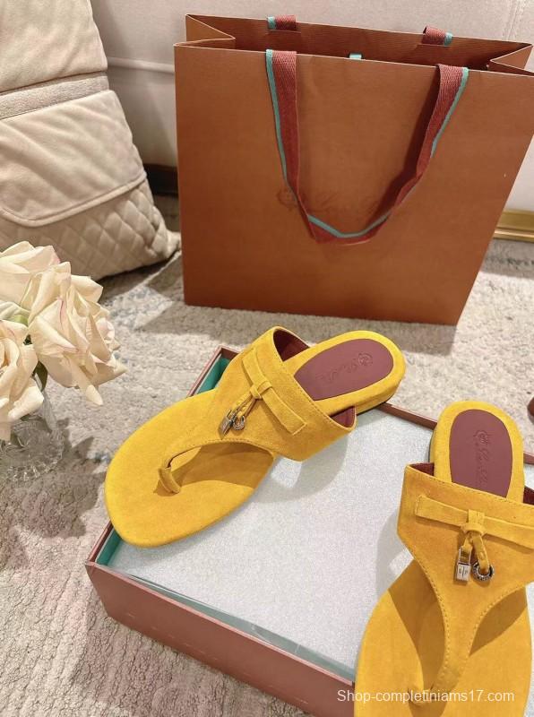 2025 Slippers LP Yellow Suede Slippers LY00250