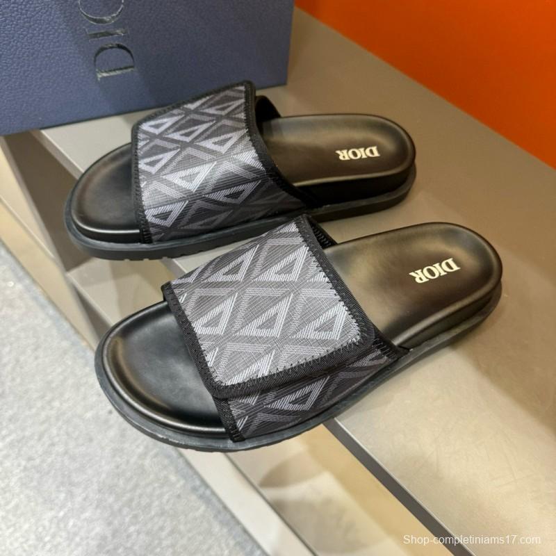 2024 Dior Black Mesh Slippers MJ00180