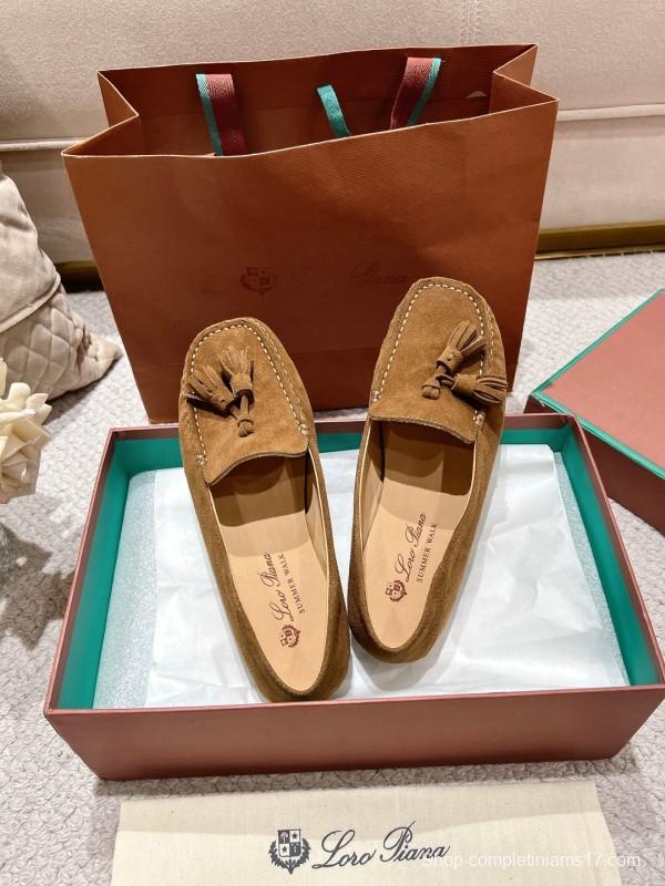 2025 Women LP Brown Suede Loafers Tassel LY00291