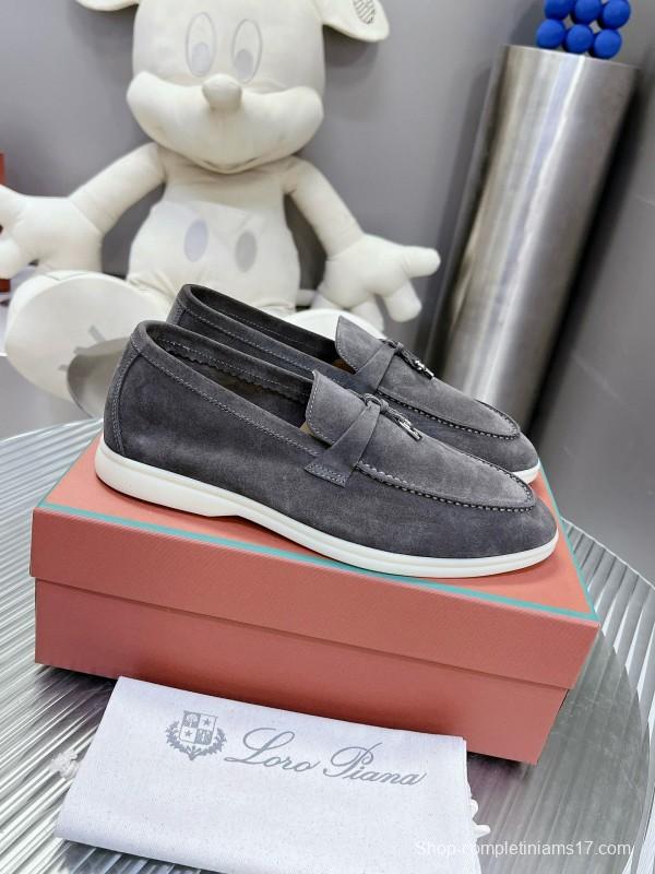 2024 Unisex Le Parmentier Gray Suede Loafers MJ00270