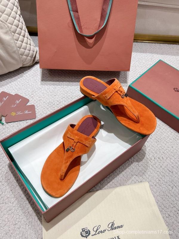 2025 LP Orange Suede Slippers LY00250
