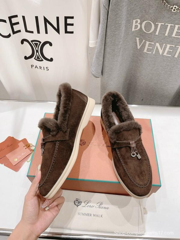 2024 Women Le Parmentier Brown Suede Shearling Loafer MJ00310