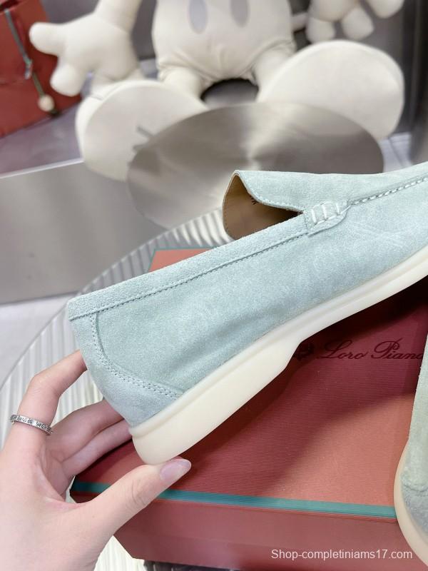 2024 Unisex LP Pale Green Suede Loafers MJ00270