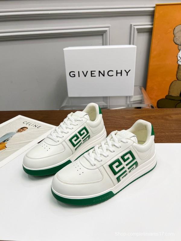 2024 Men Givenchy White Green Leather Sneakers MJ00380