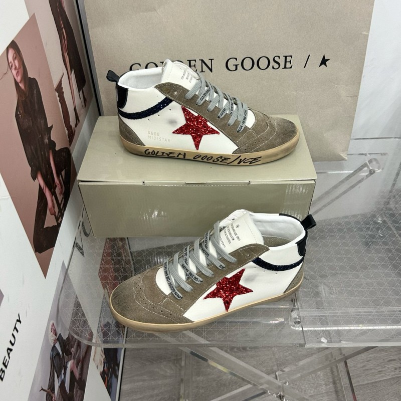 2024 Unisex GGDB White Red Glitter Suede Leather Sneakers MJ00300