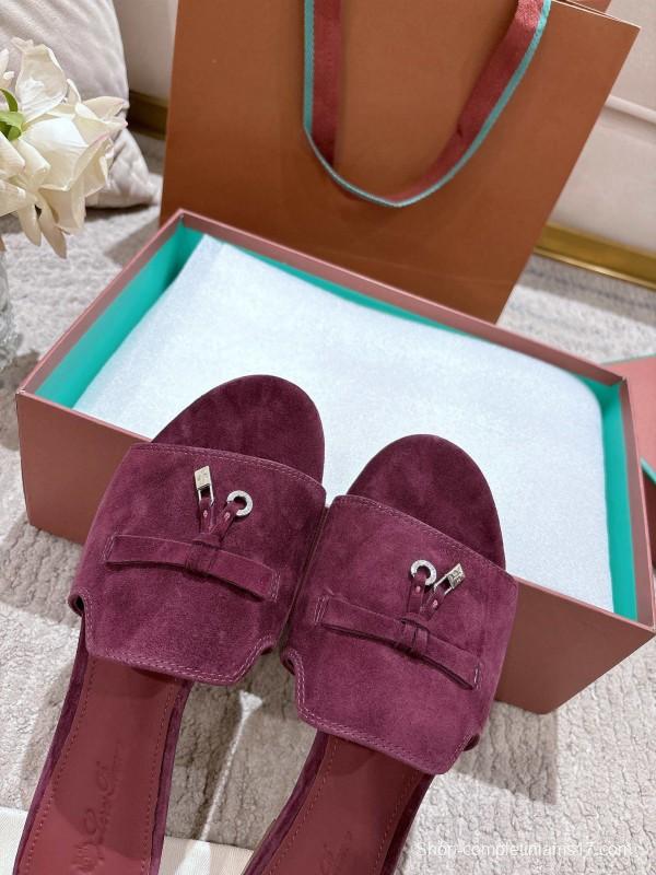 2025 Slippers LP Bloodred Suede Slippers