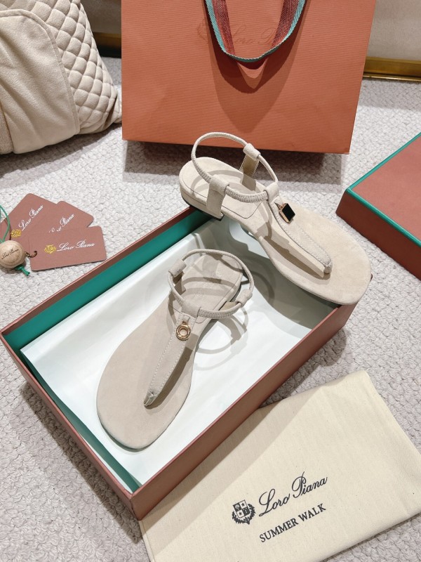2025 Women LP Beige Suede Slippers LY00325