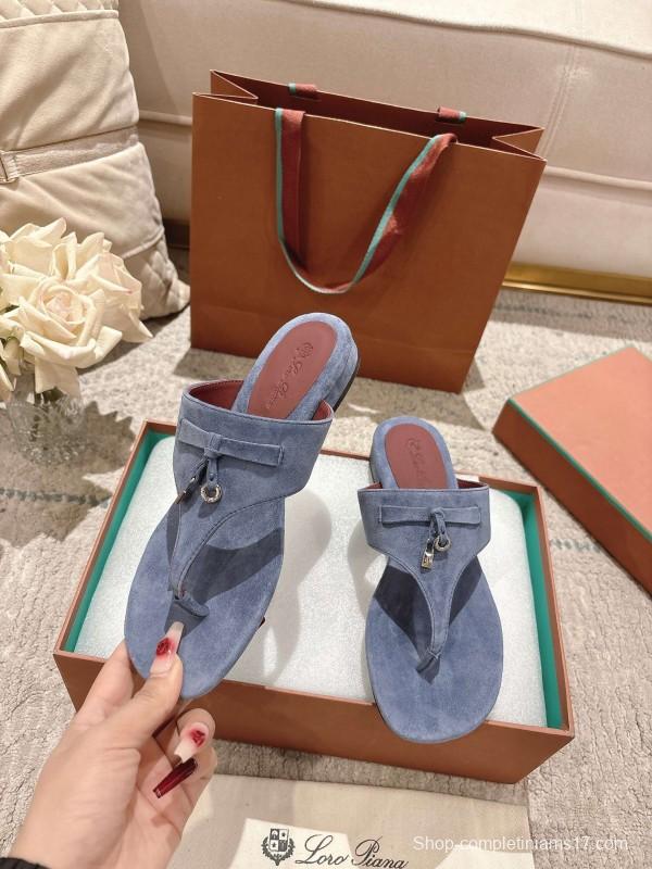 2025 Women LP Blue Suede Slippers LY00350