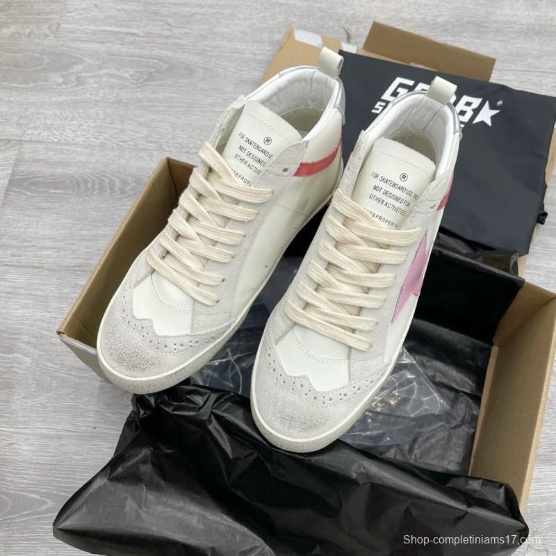 2024 Unisex GGDB White Pink Red Leather Suede High Top Sneakers MJ00300