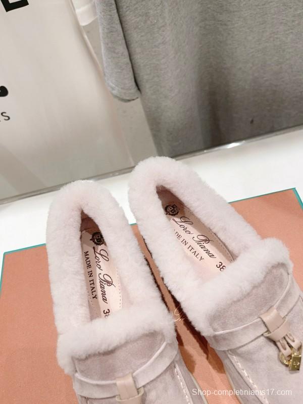 2024 Women LP Beige Suede Shearling Loafer MJ00300