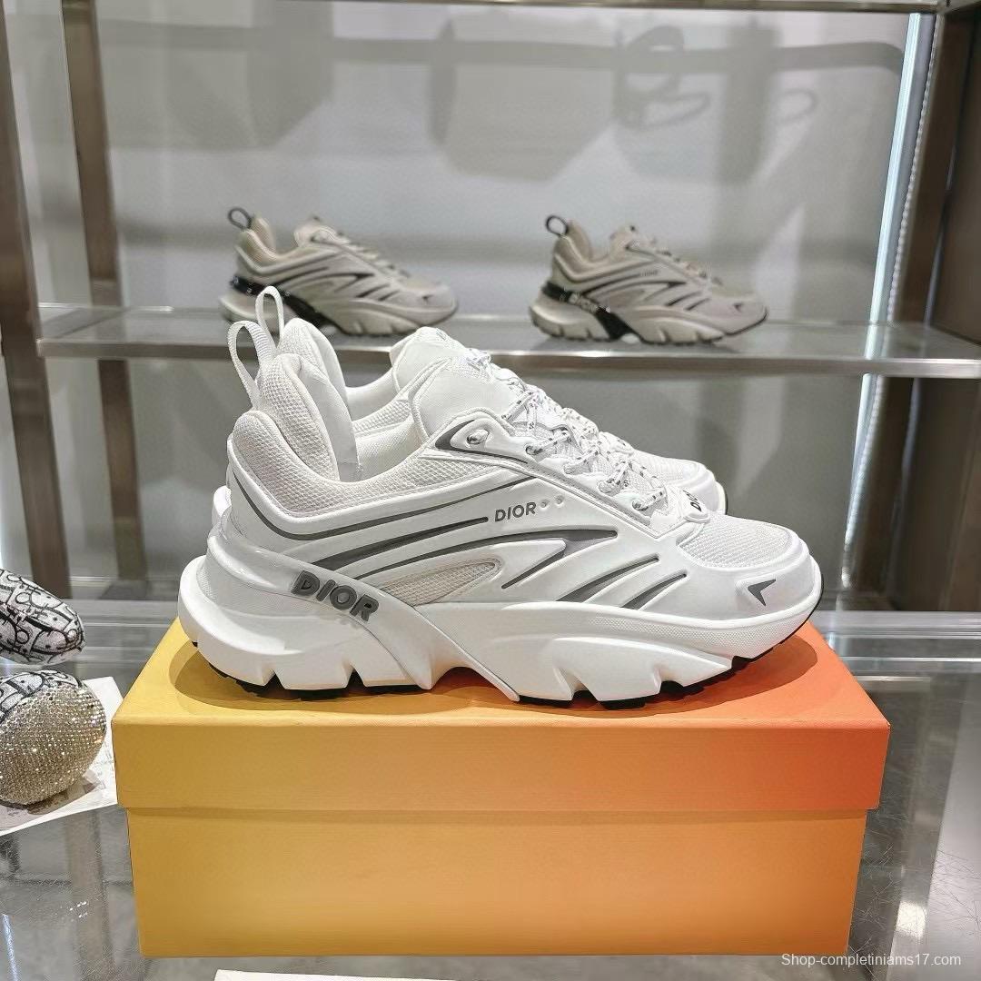 2024 Unisex Dior White Mesh Leather Sneakers MJ00360