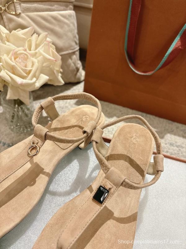 2025 Women LP Beige Suede Sandals LY00350