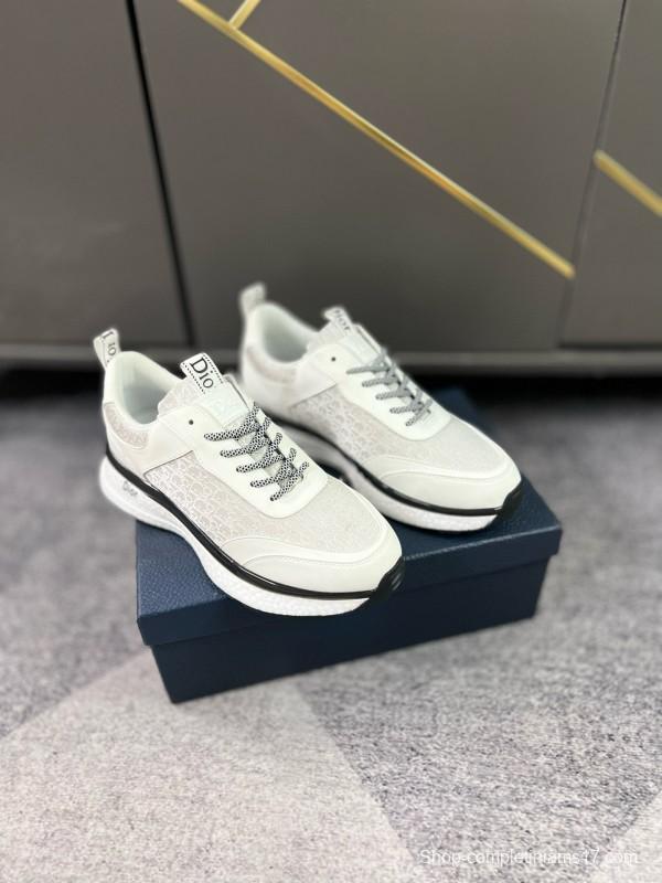 2024 Unisex Dior White Mesh Leather Casual Sneakers MJ00270