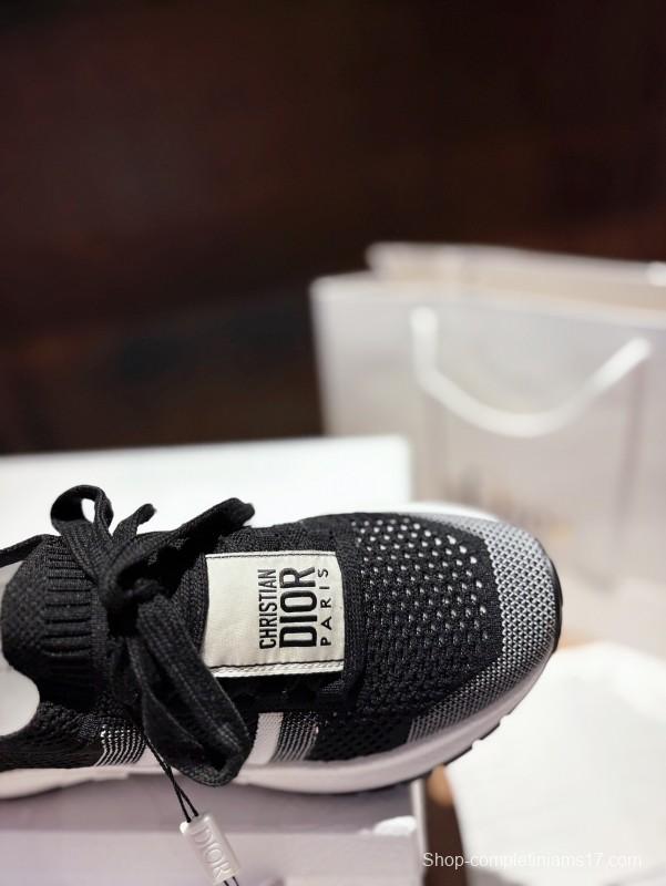 2025 Unisex Dior Black Grey Flyknit Sneakers LY00260