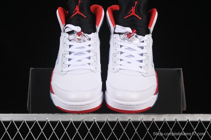 Nike Air Jordan 5 Retro Fire Red Black Tongue Basketball Shoes - HQ7978-101